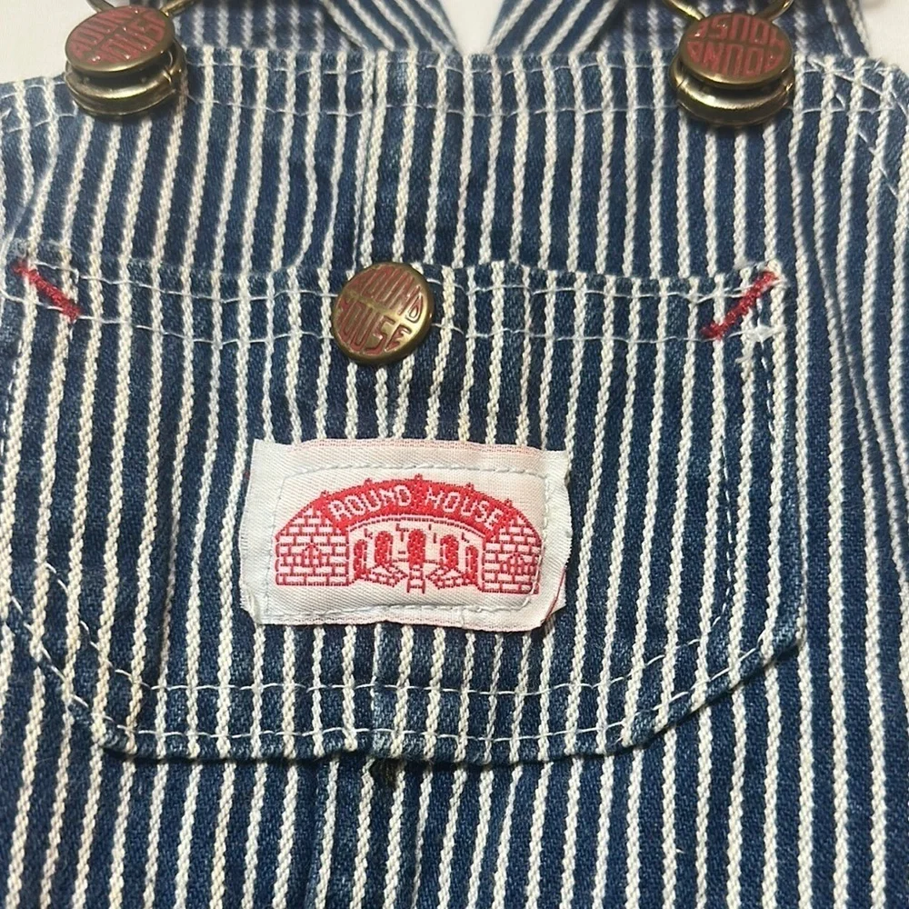 Blue Denim Overalls with Adjustable Straps and Bib Front